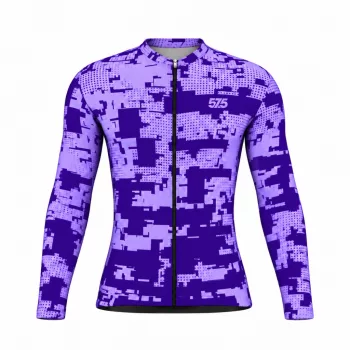 Kerékpáros mez hosszú ujjú - Glitch Purple