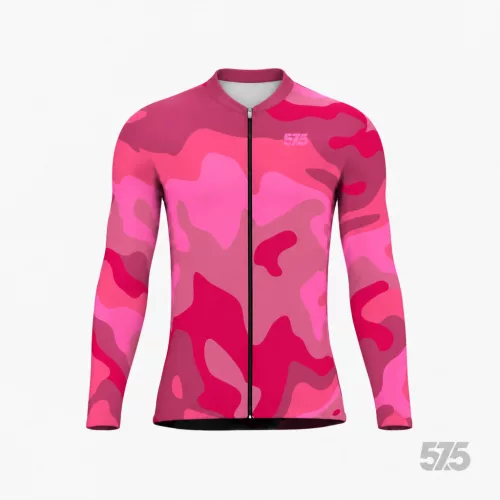 Kerékpáros mez hosszú ujjú - New Camo No pink