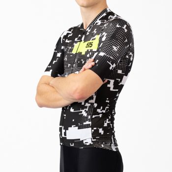   Kerékpáros Mez - PRO Gavia - GLITCH - BLACK + Kerékpáros HIGH PERFORMANCE rövidnadrág Kantáros - STANDARD BLACK - Base