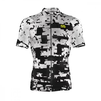   Kerékpáros Mez - PRO Gavia - GLITCH - White + Kerékpáros HIGH PERFORMANCE rövidnadrág Kantáros - STANDARD BLACK - Base