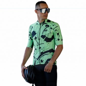   Kerékpáros Mez - PRO Gavia - WHEEL - SPLASH - Pistachio + Kerékpáros HIGH PERFORMANCE rövidnadrág Kantáros - STANDARD BLACK - Base