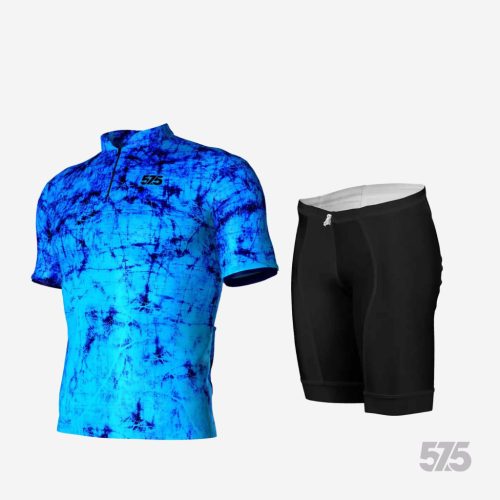 Kerékpáros Mez - Weekend - BRANCHES - Blue + Kerékpáros rövidnadrág - STANDARD BLACK - Base