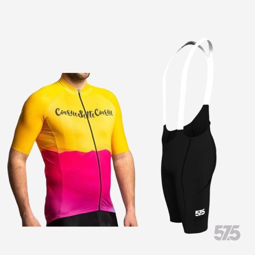 Kerékpáros Mez - PRO Gavia - 4-GRAD - Yellow + Kerékpáros Cargo rövidnadrág kantáros - STANDARD BLACK - Base