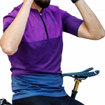   Kerékpáros Mez - Weekend - THREE STRIPE - PURPLE - BLUE + Kerékpáros rövidnadrág - STANDARD BLACK - Base