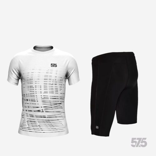 Futópóló High Performance - Archi White + Futónadrág rövid szárú - STANDARD BLACK