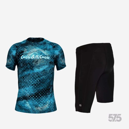 Futópóló High Performance - Hurricano - Blue + Futónadrág rövid szárú - STANDARD BLACK