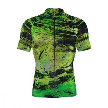   Kerékpáros Mez - PRO Gavia - Dye Wave - Green + Kerékpáros Cargo rövidnadrág kantáros - STANDARD BLACK - Base