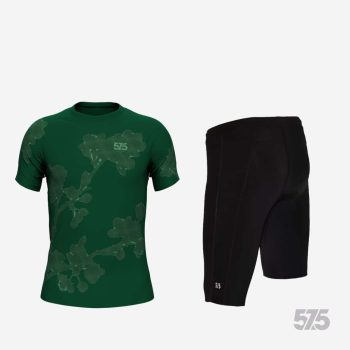   Futópóló High Performance - Moire Green + Futónadrág rövid szárú - STANDARD BLACK