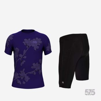  Futópóló High Performance - Moire Purple + Futónadrág rövid szárú - STANDARD BLACK