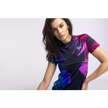   Futópóló High Performance - Neon Leaves + Futónadrág rövid szárú - STANDARD BLACK