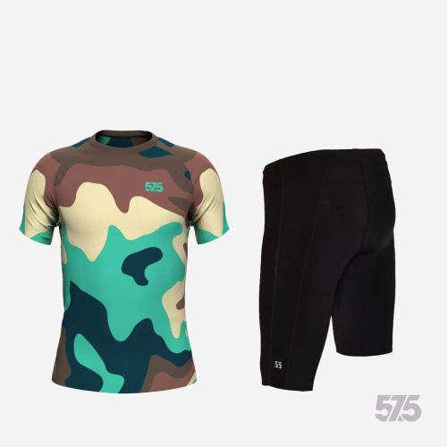 Futópóló High Performance - New Camo - Turquoise + Futónadrág rövid szárú - STANDARD BLACK