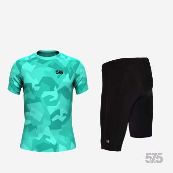   Futópóló High Performance - ZED Camo - Celeste + Futónadrág rövid szárú - STANDARD BLACK