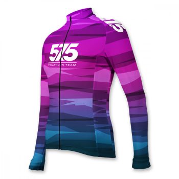   Kerékpáros Thermo felső - 575 TEAM - Blue - Pink + Kerékpáros hosszúnadrág kantáros - STANDARD BLACK