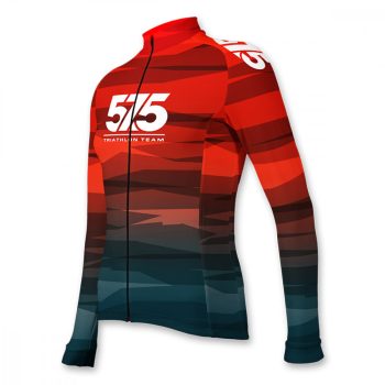   Kerékpáros Thermo felső - 575 TEAM - Turquoise - Red + Kerékpáros hosszúnadrág kantáros - STANDARD BLACK