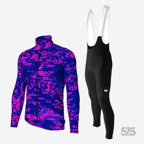 Kerékpáros Thermo felső - Affinity Pink + Kerékpáros hosszúnadrág kantáros - STANDARD BLACK