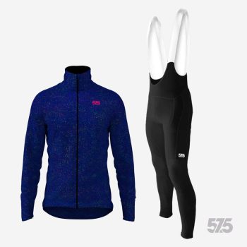   Kerékpáros Thermo felső - Crayons - Blue + Kerékpáros hosszúnadrág kantáros - STANDARD BLACK