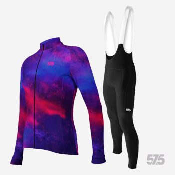   Kerékpáros Thermo felső - GALAXY - Pink + Kerékpáros hosszúnadrág kantáros - STANDARD BLACK