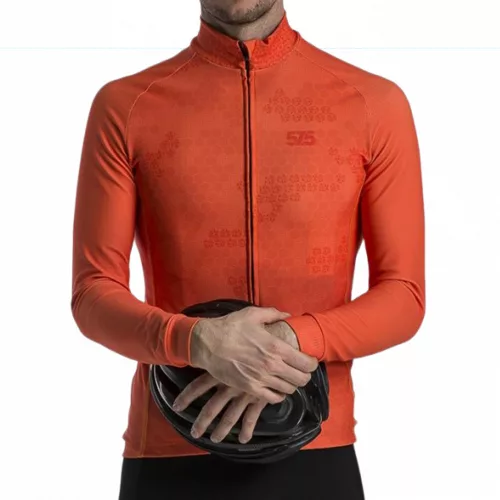 Kerékpáros Thermo felső - HIVE - Orange + Kerékpáros hosszúnadrág kantáros - STANDARD BLACK