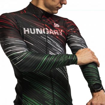   Kerékpáros Thermo felső - HUNGARY + Kerékpáros hosszúnadrág kantáros - STANDARD BLACK