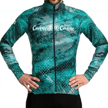   Kerékpáros Thermo felső - HURRICANO - Green + Kerékpáros hosszúnadrág kantáros - STANDARD BLACK