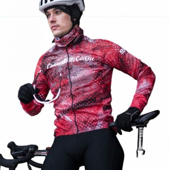   Kerékpáros Thermo felső - HURRICANO - Red + Kerékpáros hosszúnadrág kantáros - STANDARD BLACK