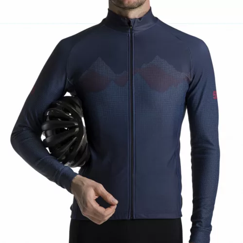 Kerékpáros Thermo felső - MOUNTAIN + Kerékpáros hosszúnadrág kantáros - STANDARD BLACK
