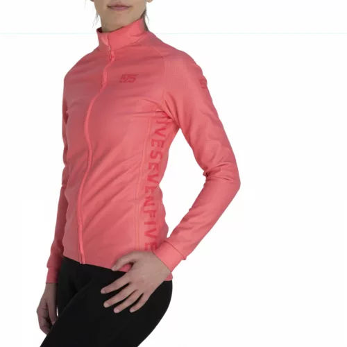Kerékpáros Thermo felső - NO HIT - Coral + Kerékpáros hosszúnadrág kantáros - STANDARD BLACK
