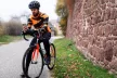 Kerékpáros Thermo felső - STRIPE - Orange + Kerékpáros hosszúnadrág kantáros - STANDARD BLACK