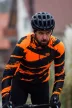 Kerékpáros Thermo felső - STRIPE - Orange + Kerékpáros hosszúnadrág kantáros - STANDARD BLACK