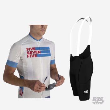   Kerékpáros Mez - PRO Gavia - 575 JEANS - White + Kerékpáros Cargo rövidnadrág kantáros - STANDARD BLACK - Base