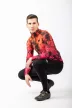 Kerékpáros Thermo felső - Tie Dye - Blody Mary + Kerékpáros hosszúnadrág kantáros - STANDARD BLACK