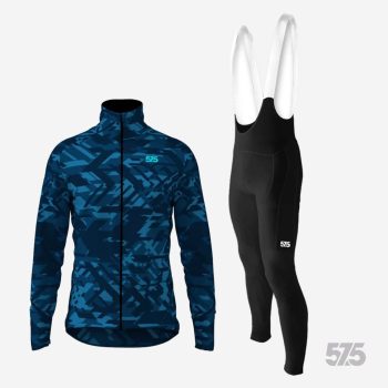   Kerékpáros Thermofelső HighPerformance - Affinity Blue + Kerékpáros Cargo hosszúnadrág kantáros - STANDARD BLACK