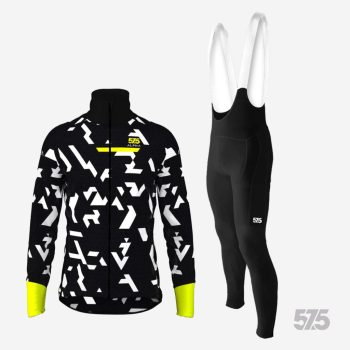   Kerékpáros Thermofelső HighPerformance - Alpha Black + Kerékpáros Cargo hosszúnadrág kantáros - STANDARD BLACK