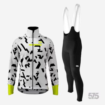   Kerékpáros Thermofelső HighPerformance - Alpha White + Kerékpáros Cargo hosszúnadrág kantáros - STANDARD BLACK