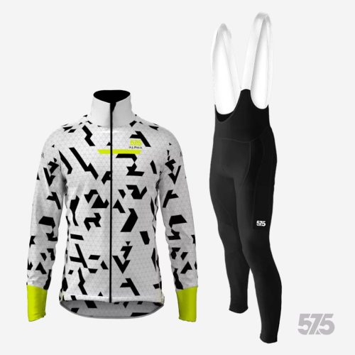 Kerékpáros Thermofelső HighPerformance - Alpha White + Kerékpáros Cargo hosszúnadrág kantáros - STANDARD BLACK