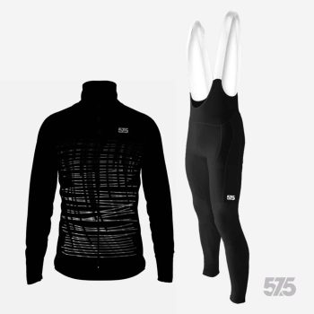   Kerékpáros Thermofelső HighPerformance - Archi Black + Kerékpáros Cargo hosszúnadrág kantáros - STANDARD BLACK