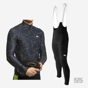   Kerékpáros Thermofelső HighPerformance - Cross - Blue + Kerékpáros Cargo hosszúnadrág kantáros - STANDARD BLACK