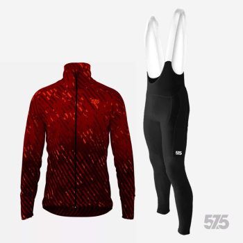   Kerékpáros Thermofelső HighPerformance - Dorio Flame + Kerékpáros Cargo hosszúnadrág kantáros - STANDARD BLACK