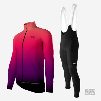   Kerékpáros Thermofelső HighPerformance - DREAM - CORAL - PURPLE + Kerékpáros Cargo hosszúnadrág kantáros - STANDARD BLACK