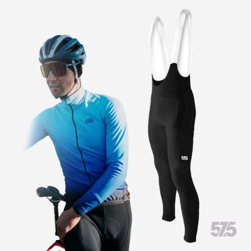 Kerékpáros Thermofelső HighPerformance - DREAM - LIGHT - BLUE + Kerékpáros Cargo hosszúnadrág kantáros - STANDARD BLACK