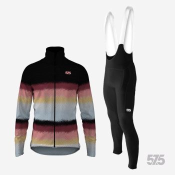   Kerékpáros Thermofelső HighPerformance - Endless Infinity Drift Black + Kerékpáros Cargo hosszúnadrág kantáros - STANDARD BLACK