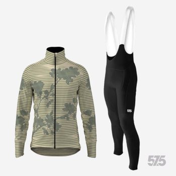   Kerékpáros Thermofelső HighPerformance - Moire Champagne + Kerékpáros Cargo hosszúnadrág kantáros - STANDARD BLACK