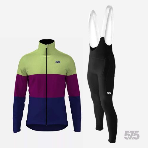 Kerékpáros Thermofelső HighPerformance - ThreeStripe Pale Green + Kerékpáros Cargo hosszúnadrág kantáros - STANDARD BLACK