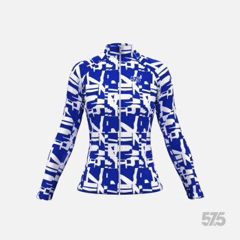   Futófelső BOSTON Női hosszú ujjal - Broken - White Blue + Futónadrág RUN+ - STANDARD BLACK