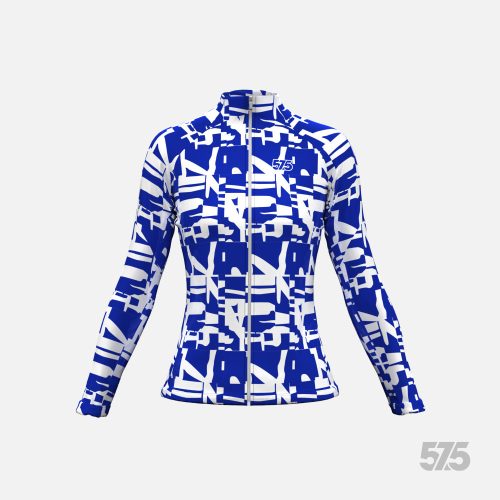 Futófelső BOSTON Női hosszú ujjal - Broken - White Blue + Futónadrág RUN+ - STANDARD BLACK