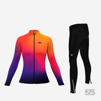   Futófelső BOSTON Női hosszú ujjal - New Gradient + Futónadrág RUN+ - STANDARD BLACK