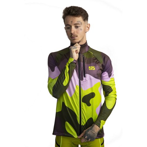 Futófelső BOSTON hosszú ujjal - New Camo Green + Futónadrág RUN+ - STANDARD BLACK