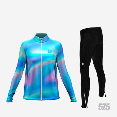 Futófelső OSLO Női hosszú ujjal - Liquid + Futónadrág RUN+ Winter - Standard Black