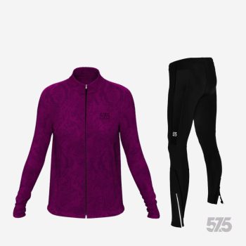   Futófelső OSLO Női hosszú ujjal - Snake - Dark Magenta + Futónadrág RUN+ Winter - Standard Black
