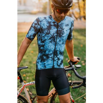  Kerékpáros Mez - PRO Gavia - Tie Dye - Blue + Kerékpáros Cargo rövidnadrág kantáros - STANDARD BLACK - Base